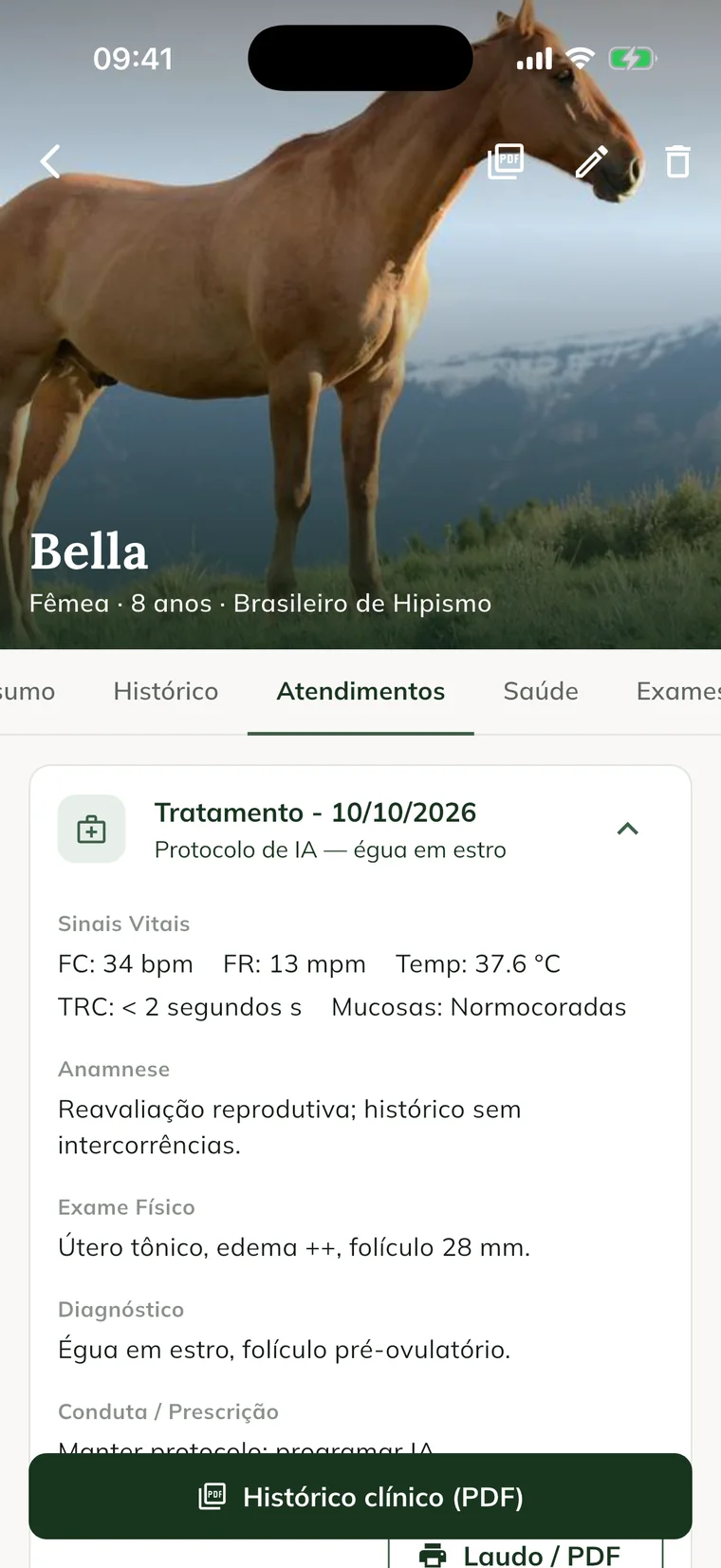 Clinical visit record in the GENNO app