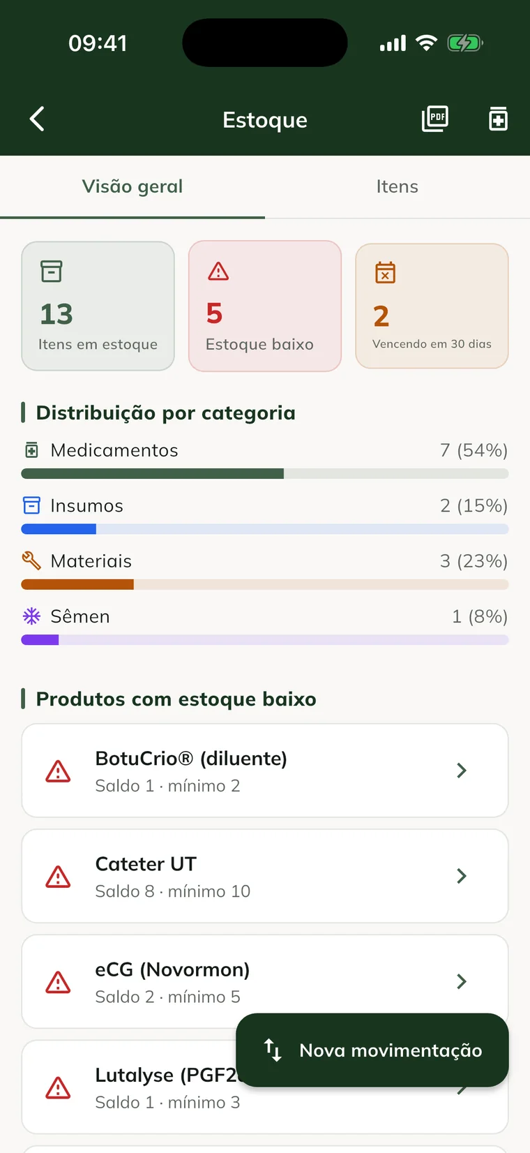Medication inventory with batches and expiry dates in the GENNO app