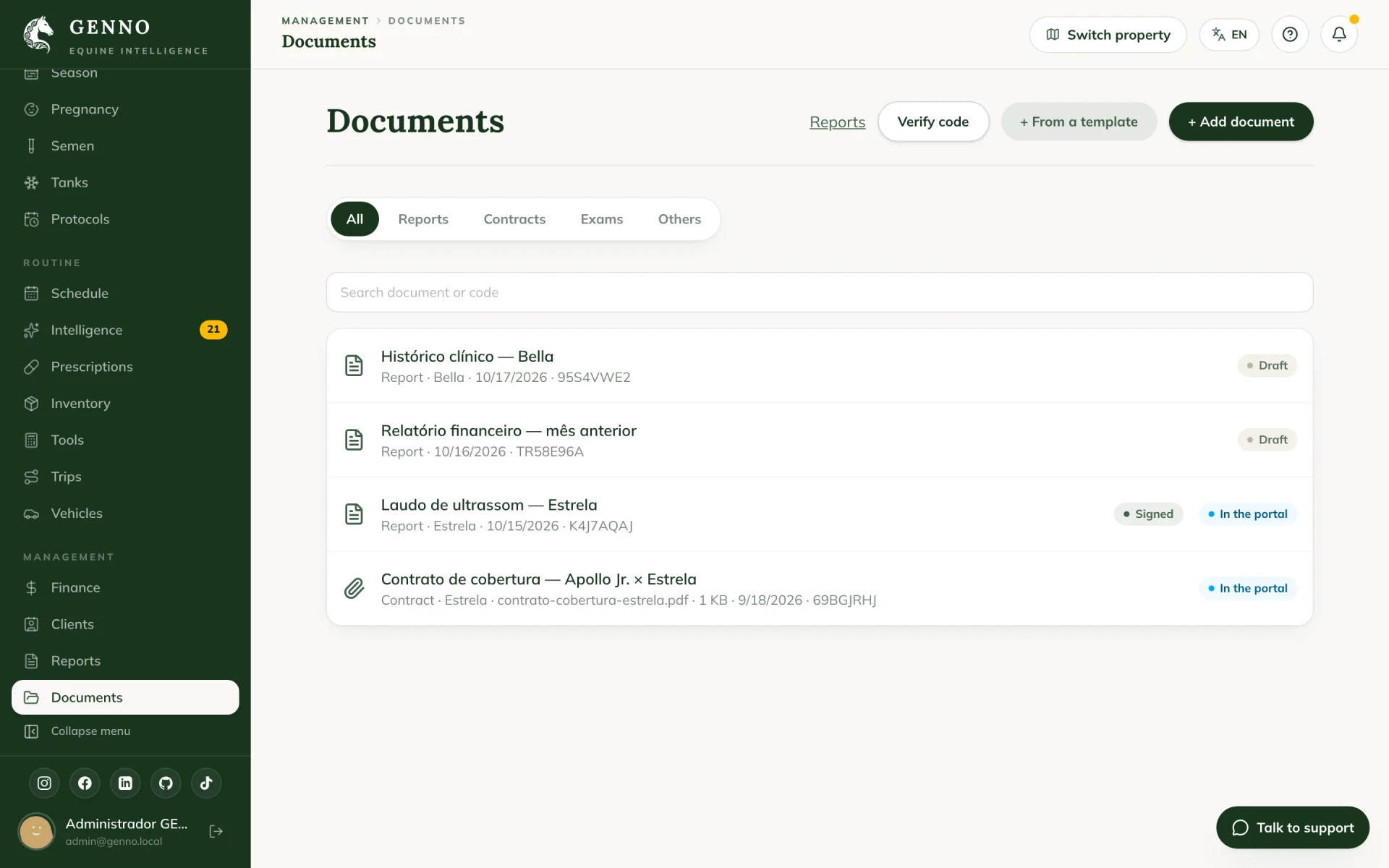 Attachments with documents